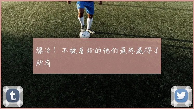 爆冷！不被看好的他们最终赢得了所有